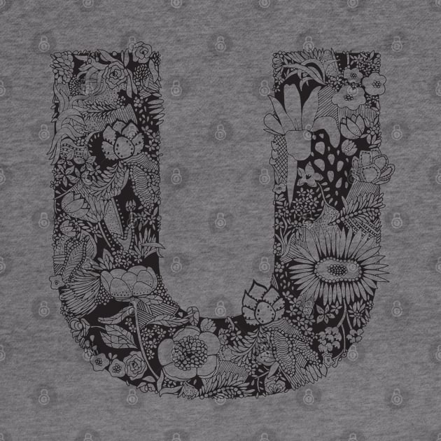 Floral Letter U by HayleyLaurenDesign